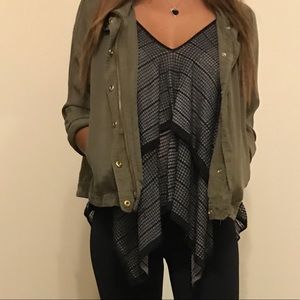 Lightweight army green swing jacket